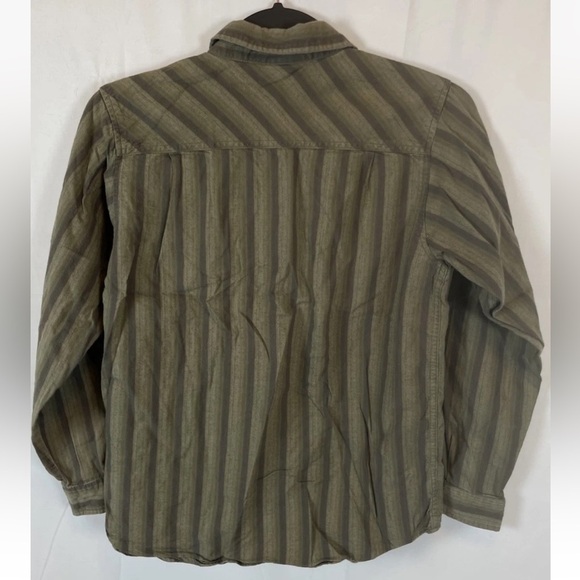 Columbia Youth Boys Longe Sleeve‎ Striped Camp Shirt Green size M Outdoors PFG - Picture 5 of 16